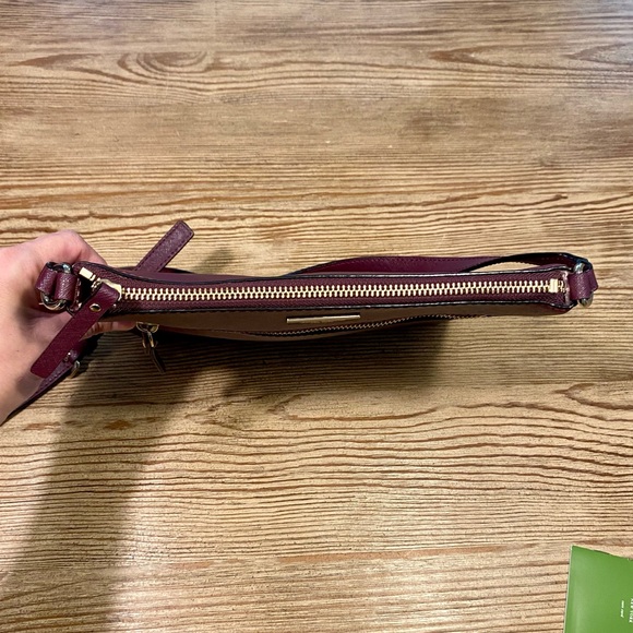 KATE SPADE PLUM LAUREL SAFFIANO LEATHER CROSSBODY LAVENDER KS JACQUARD INTERIOR - Picture 14 of 16